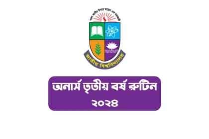 Honours 3rd Year Exam Routine 2024 of National University
